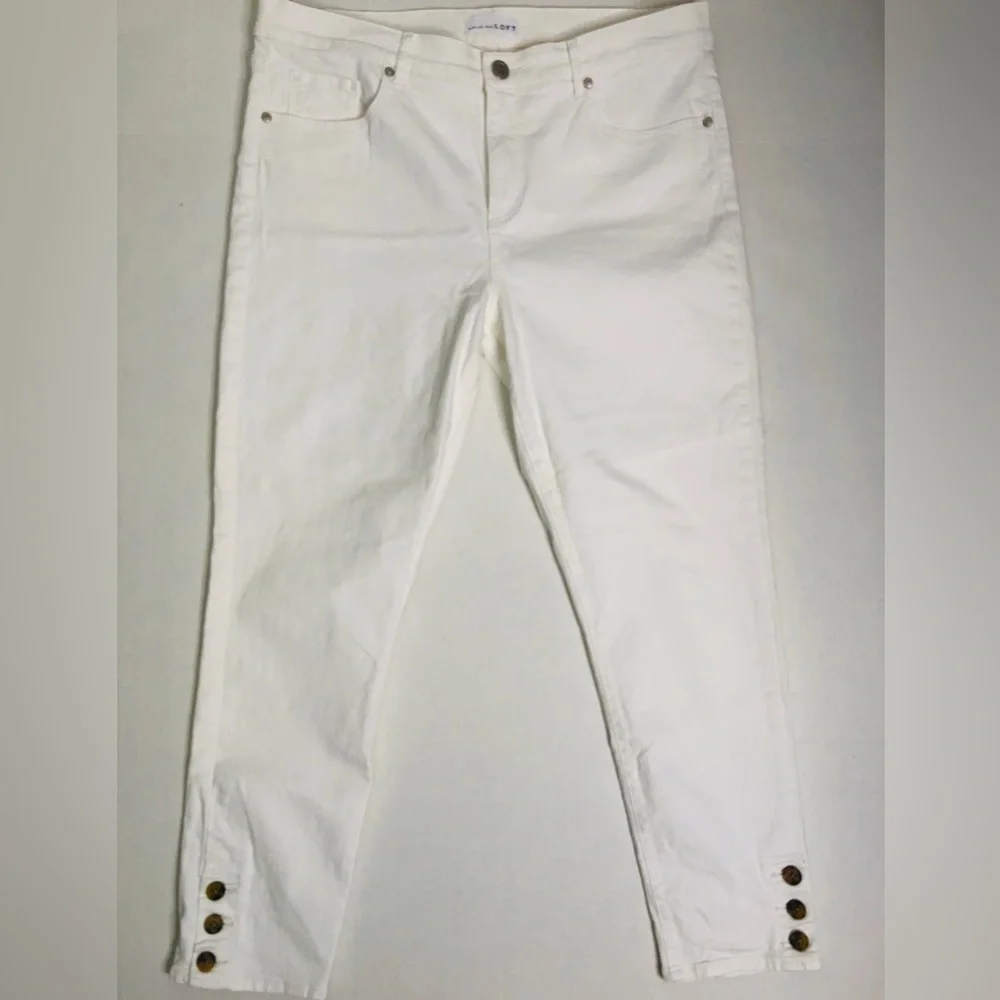 LOFT Made and Loved Modern Slim Pockets White Jean Size 32/14